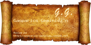 Gasparics Geminián névjegykártya